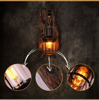 Aldera Cylindrical Wall Lamp With Glass, Iron And Wood Base | Senket