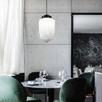 LumaVint Retro Geometric Milk Glass Pendant Light Fixture | Senket