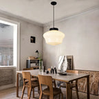 LumaVint Retro Geometric Milk Glass Pendant Light Fixture | Senket