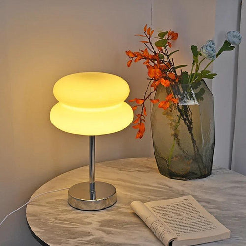 Luminelle | Sleek Sandblasted Glass Table Lamp For Bedroom | Senket