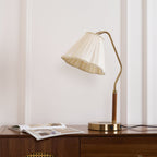 Bellora Luxe Fabric Table Lamp With Gold Base, Linen Shade | Senket