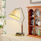 Bellora Luxe Fabric Table Lamp With Gold Base, Linen Shade | Senket