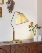 Bellora Luxe Fabric Table Lamp With Gold Base, Linen Shade | Senket