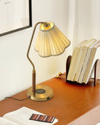 Bellora Luxe Fabric Table Lamp With Gold Base, Linen Shade | Senket