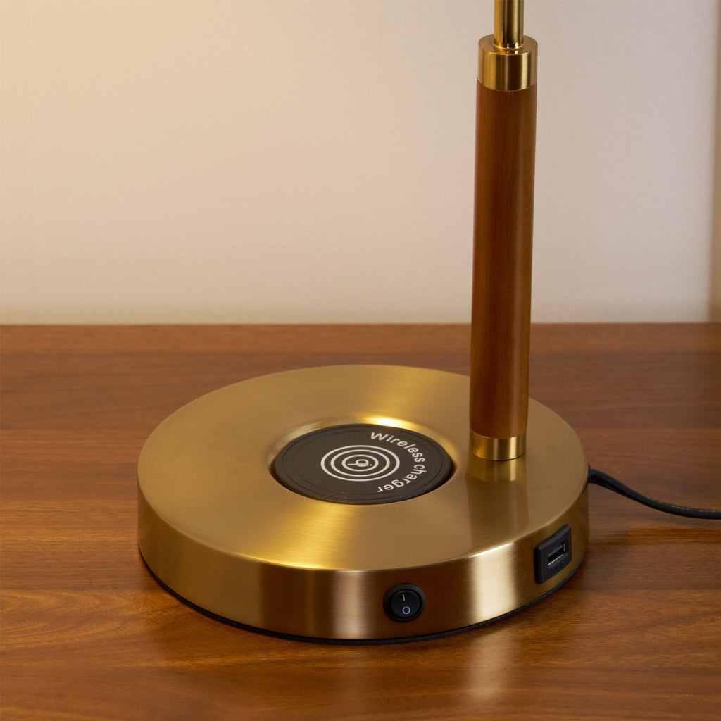 Bellora Luxe Fabric Table Lamp With Gold Base, Linen Shade | Senket