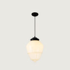 LumaVint Retro Geometric Milk Glass Pendant Light Fixture | Senket